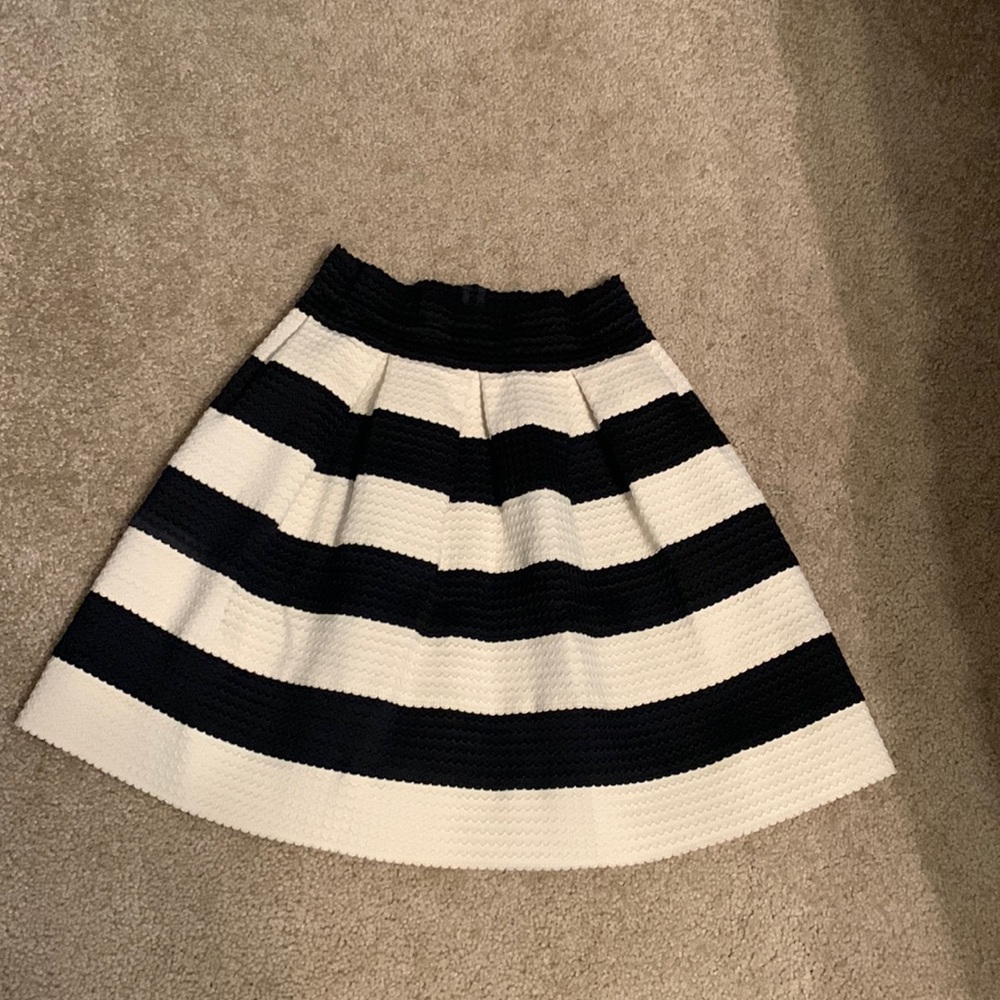 Black and white striped skirt